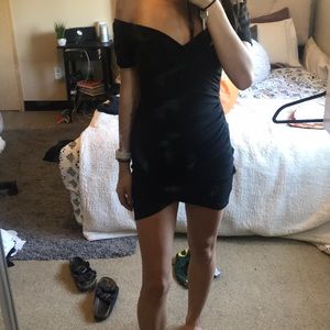 Princess Polly black off the shoulder dress